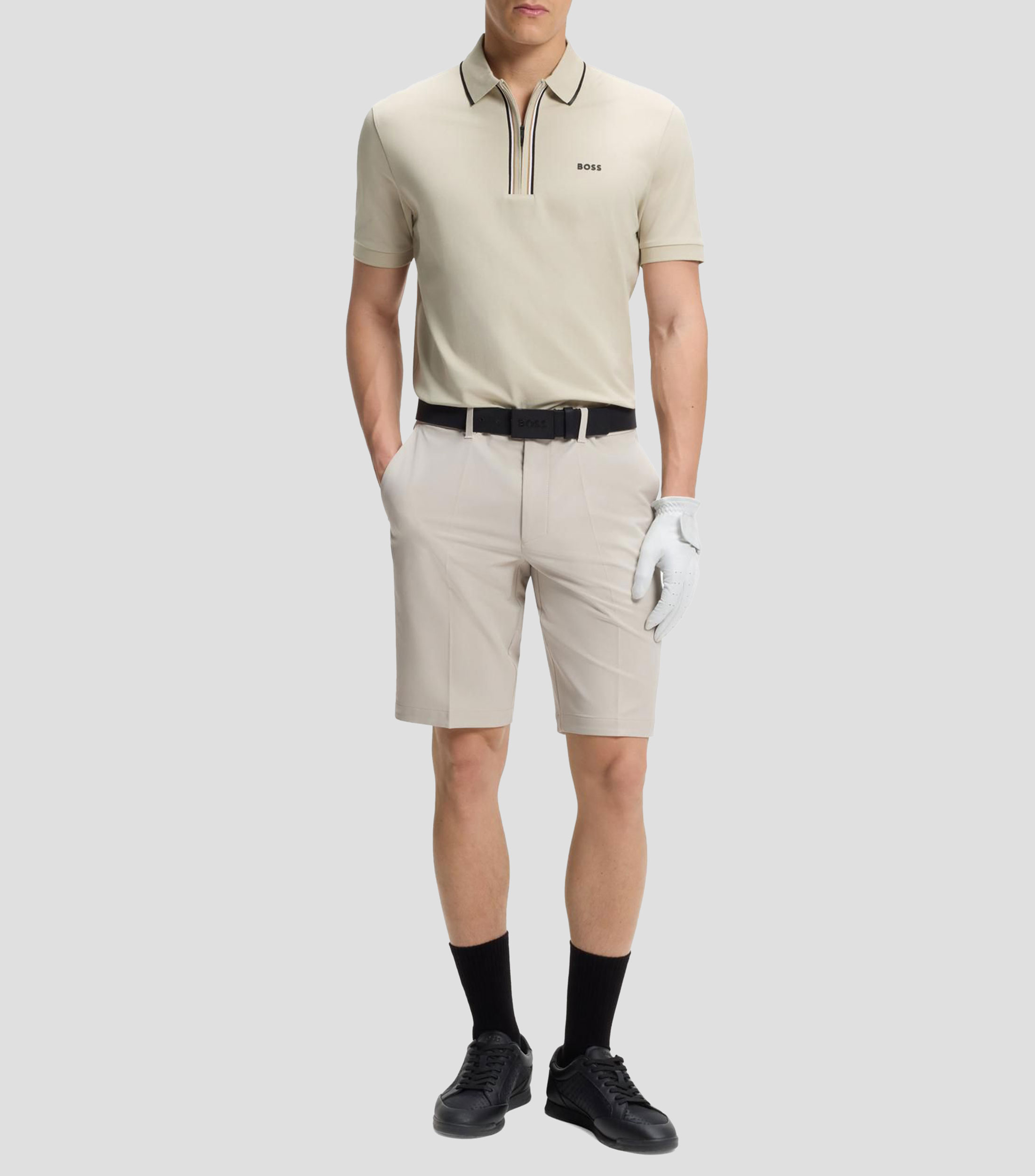 Playera tipo polo Active slim de algodón elástico con absorción de humedad Hombre